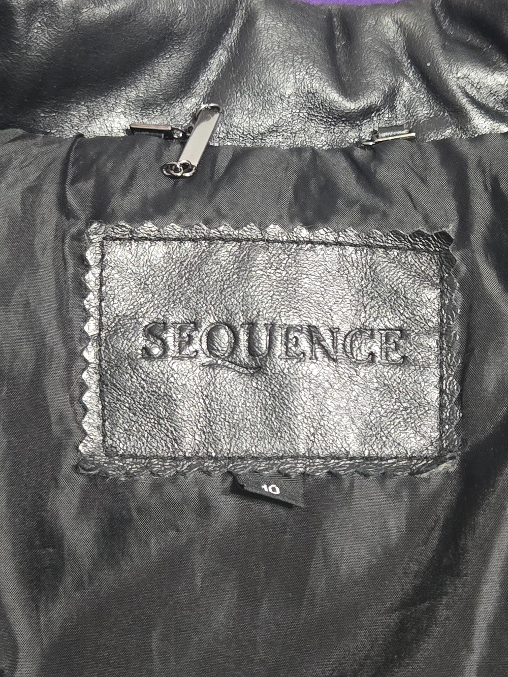 Vintage Sequence Black Genuine Leather & Velvet Western Jacket Women's Size 10 - Picture 10 of 11